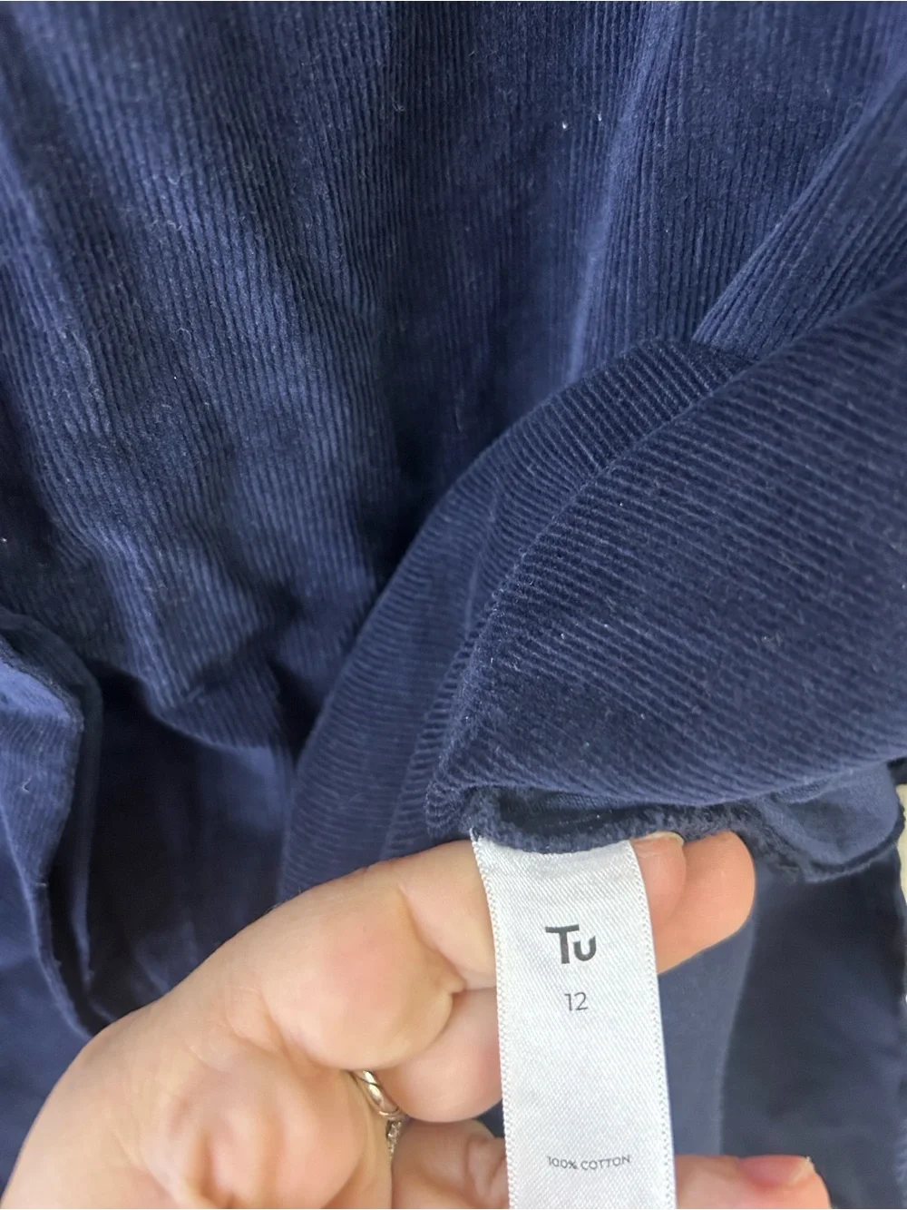 Tu Woman Blue Corduroy Shacket Size 12